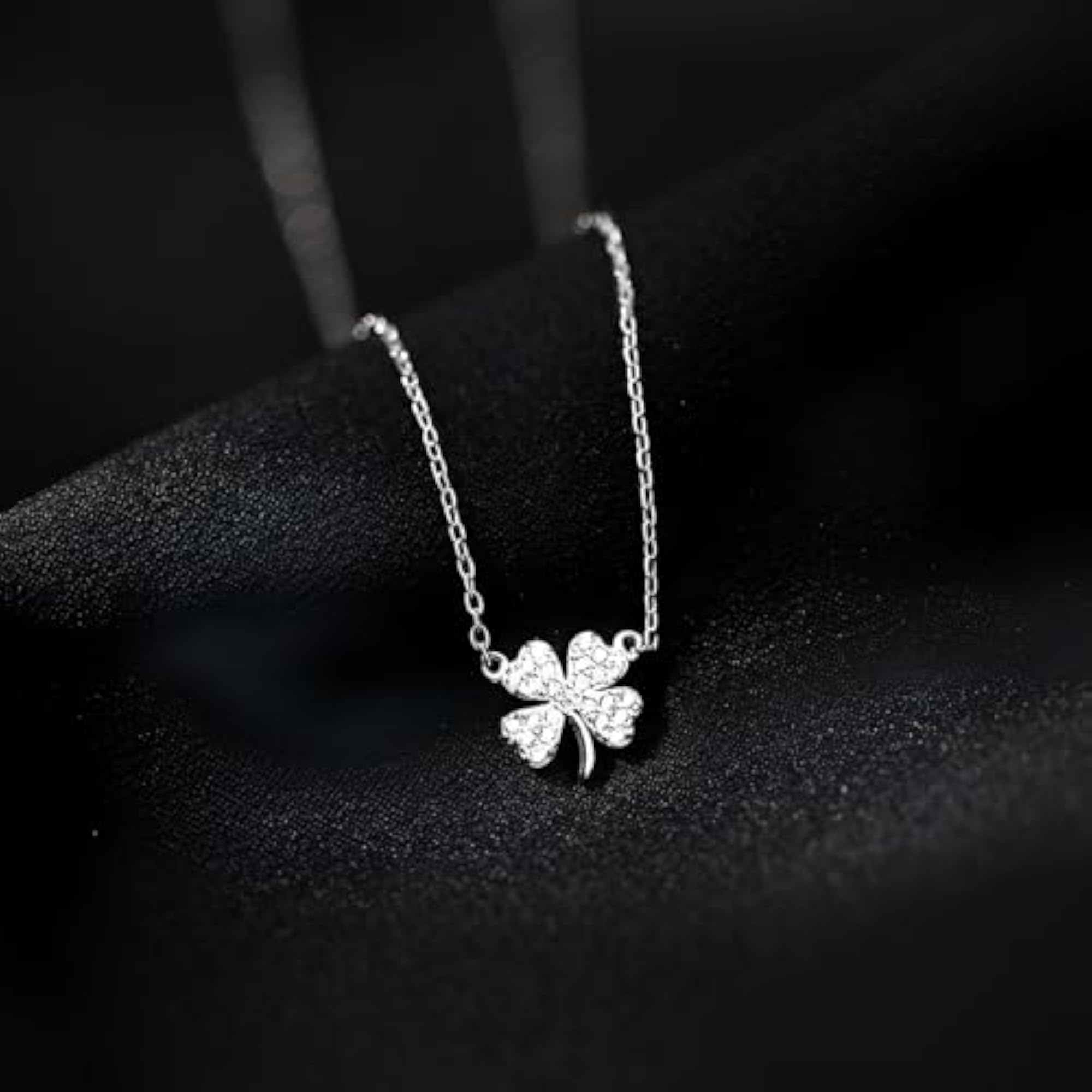 Four-Leaf Clover Pendant Necklace for Women, Lucky Charm